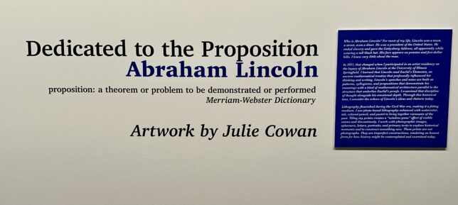 photo of lithograph by julie cowan in the Dedicated to the Proposition exhibit.