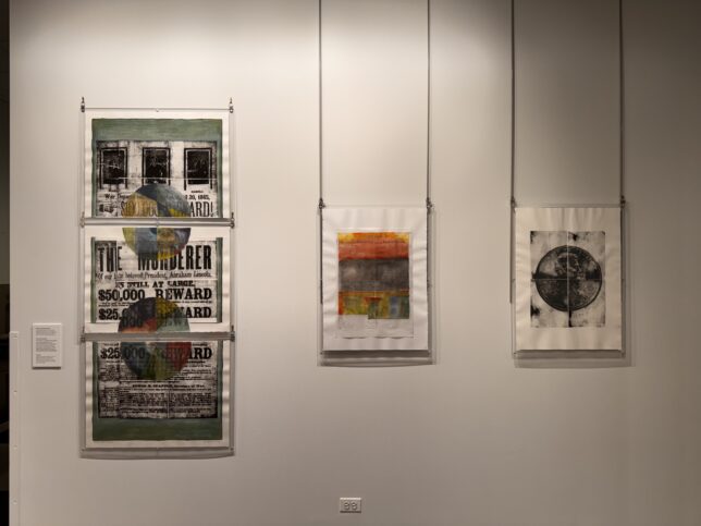 photo of lithograph by julie cowan in the Dedicated to the Proposition exhibit.